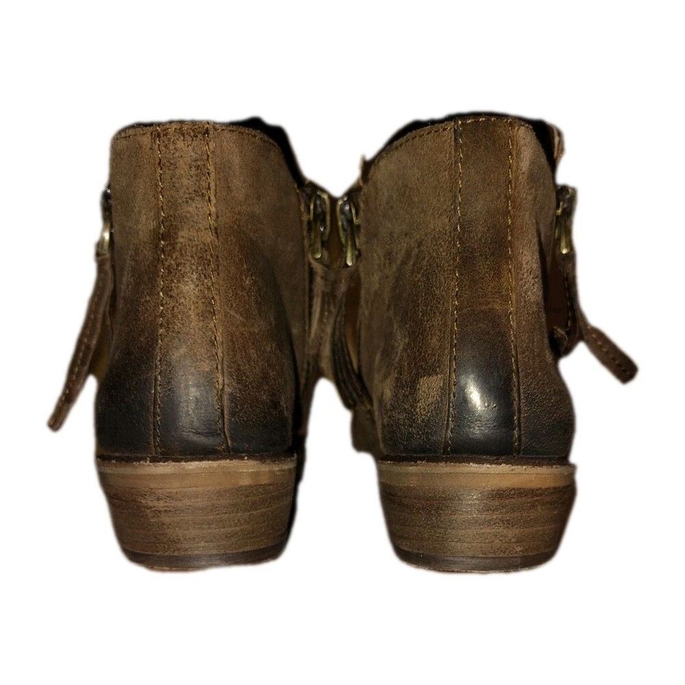 GB Gianni Bini A-Lister Walnut Brown Suede Double Zip Ankle Booties Boots... - Picture 9 of 11